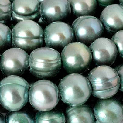Large Hole Freshwater Pearl-Green-8mm-Quantity 1