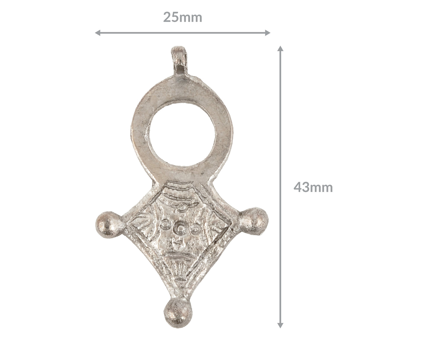 Casting Pendants-25x43mm Tuareg Cross-Open Tone Tribal Talisman-Handcrafted Silver-Quantity 1