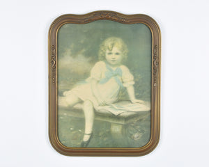 Edouard Cabane Art Print Of A Victorian Girl In An Ornate Vintage Wooden Picture Frame Tamara Scott Designs