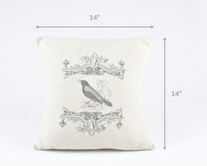 Home Decor-Chic Raven and The Key-Cotton Gothic Crow-Blackbird-Throw Pillow Tamara Scott Designs
