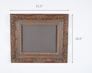 Vintage Ornate Picture Frame- Large 11" x 14"-Victorian-Style Wall Decor-Dark Brown-Antique Decor Tamara Scott Designs
