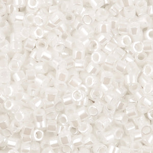 Seed Beads-11/0 Delica-201 White Pearl Ceylon-Miyuki-7 Grams