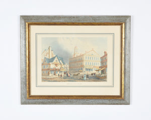 Vintage Framed Art-1838 W.H. Bartlett/Griffith Faneuil (Faneuil) Hall Boston-Hand Colored Engraving-Gift for Art Collector Tamara Scott Designs
