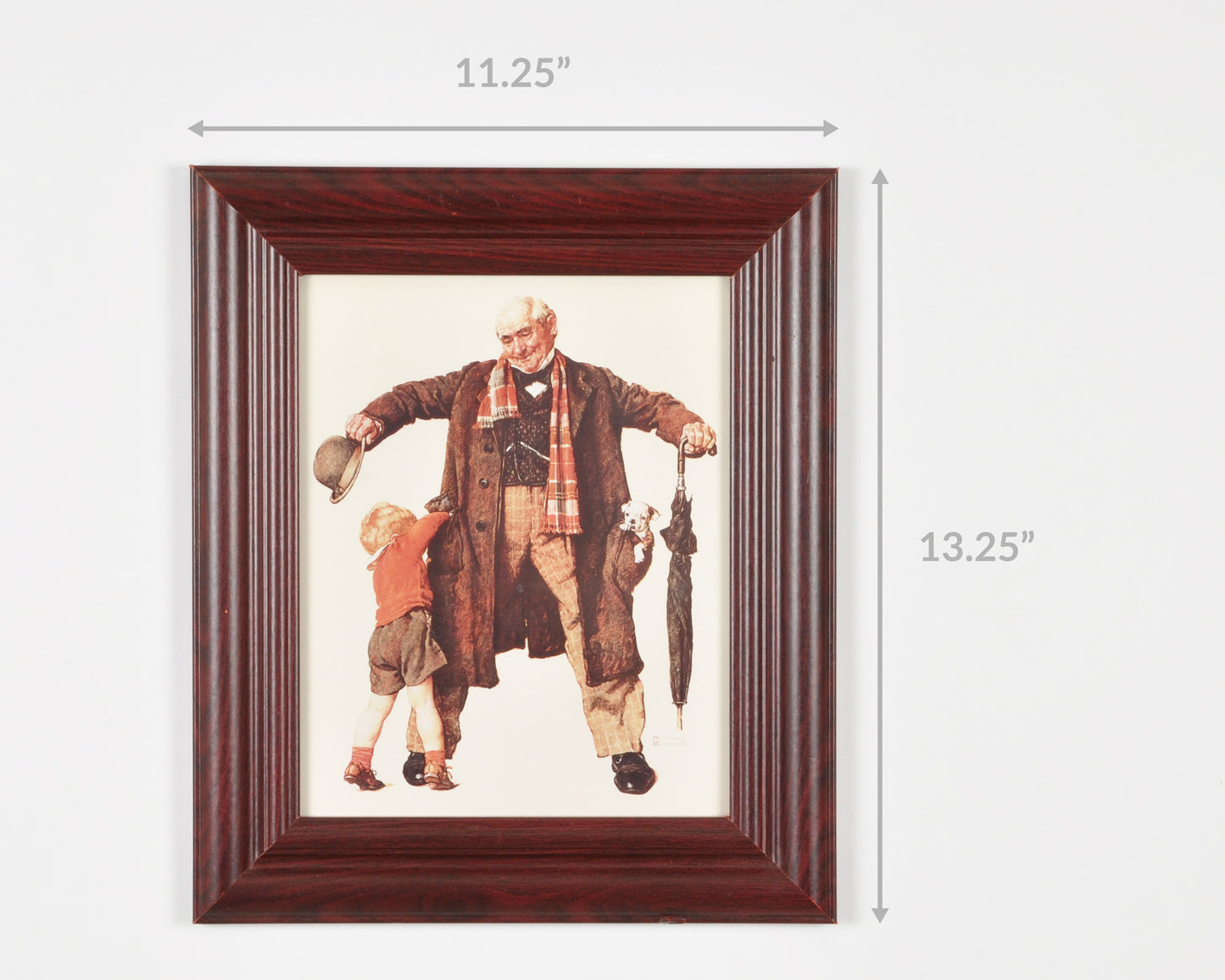 Vintage Framed Art-Norman Rockwell (American, 1894-1978) The Gift (Puppy in a Pocket)-Ready To Hang Tamara Scott Designs