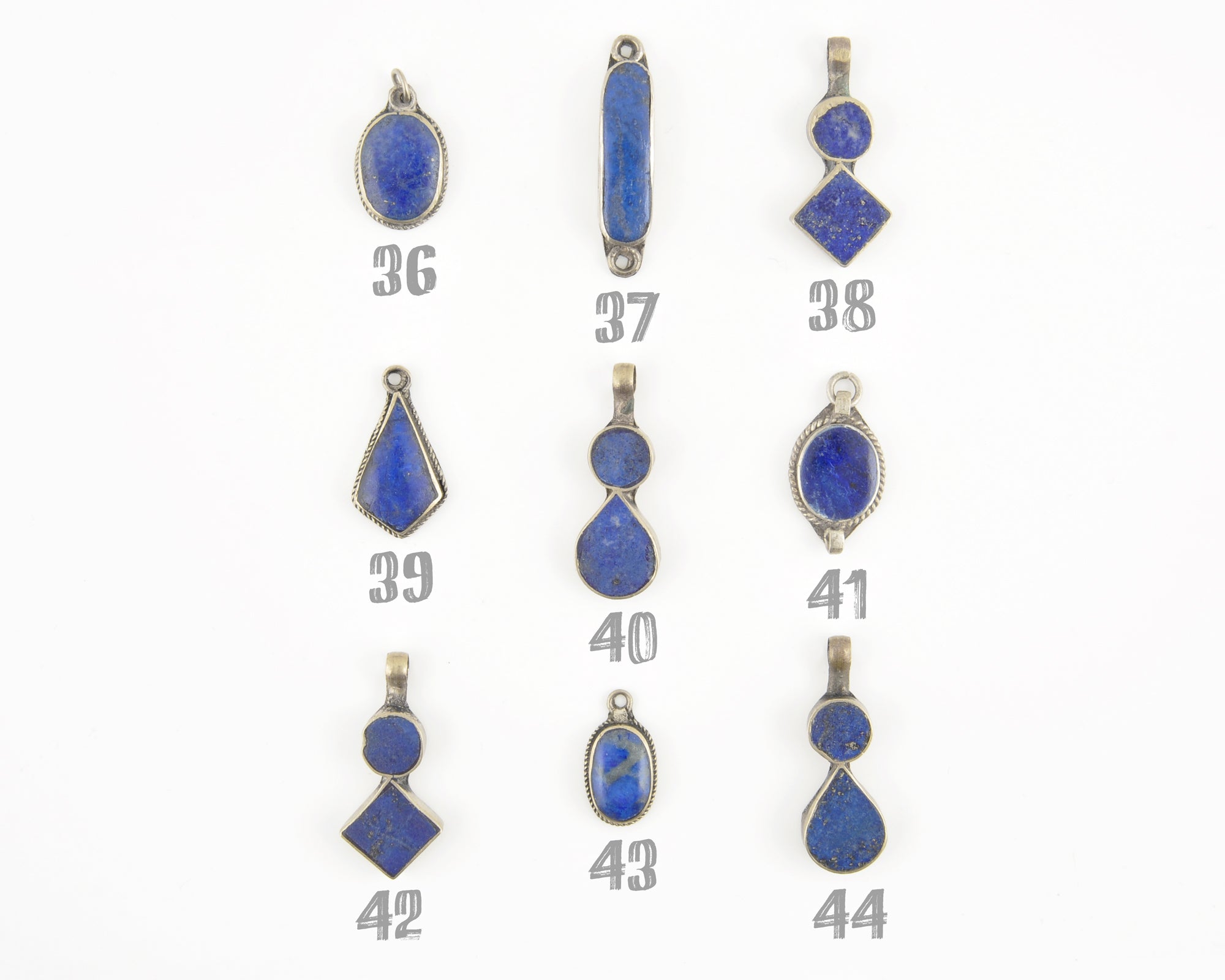 Vintage Charms and Connectors-Lapis Lazuli And Nickel Silver-One of a Kind-Choose Your Style-Quantity 1 Tamara Scott Designs