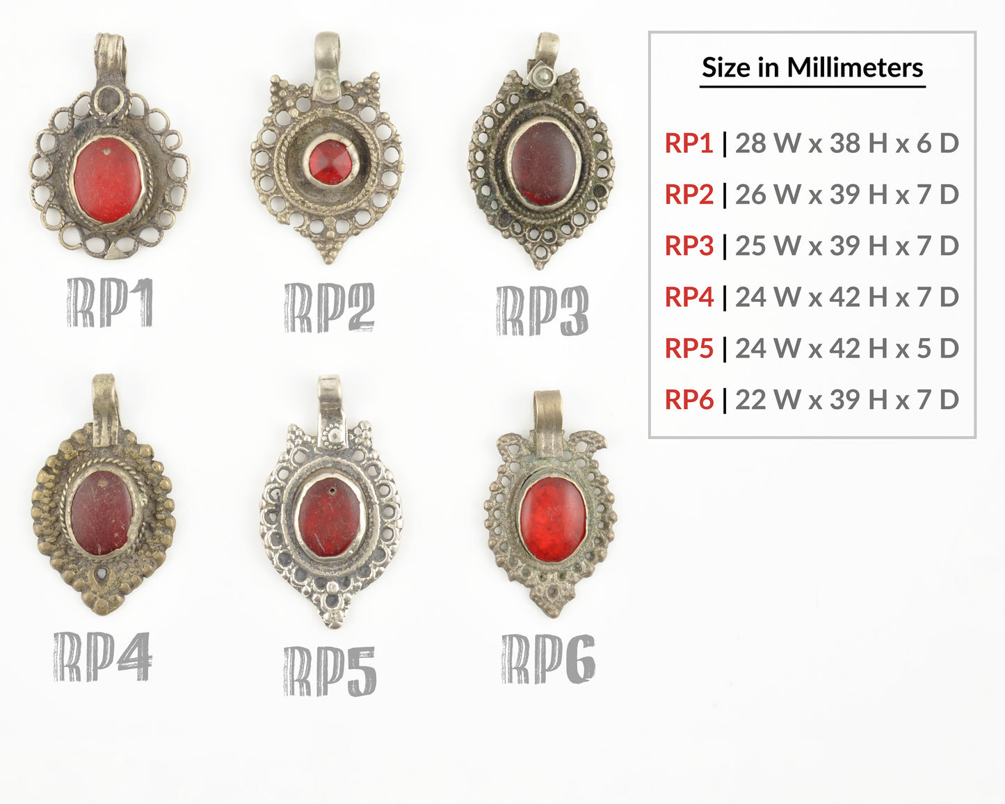 Vintage Pendants-Tribal Gypsy Glass Pendant-Antique Silver-Red-Choose Your Style-Quantity 1 Tamara Scott Designs