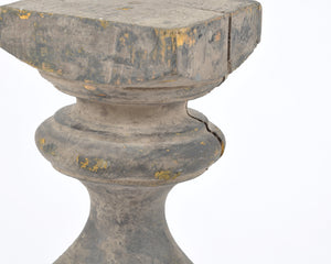 Vintage Wood Turned Victorian Baluster Pillar Candle Holder-Architectural Salvage-Chippy Paint-Dark Gray-Shabby Chic Decor Tamara Scott Designs