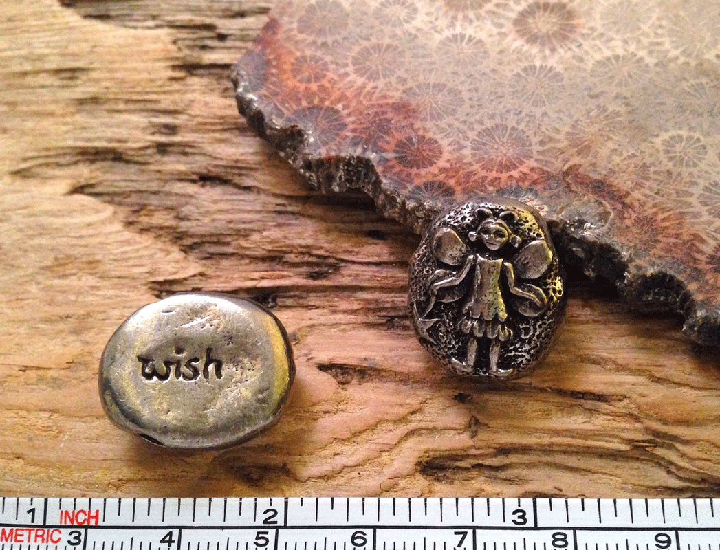 Green Girl Studios-18x21mm Pewter Beads-Fairy Pebble