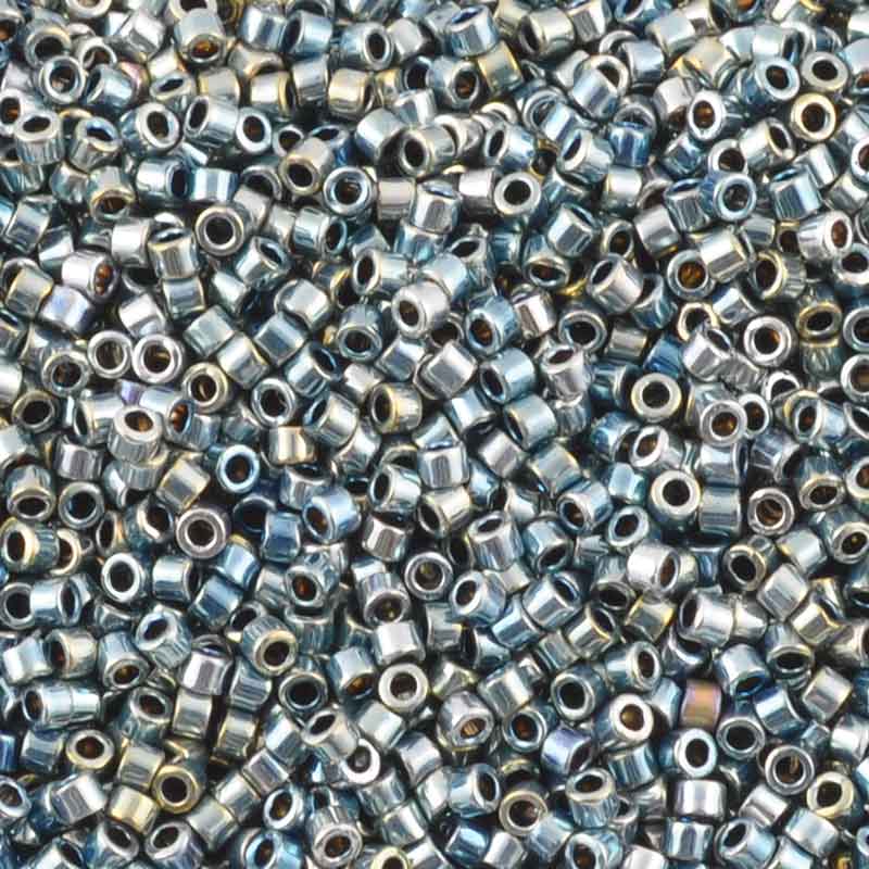 Seed Beads-11/0 Delica-545 Silver Blue Gold Iris-Miyuki