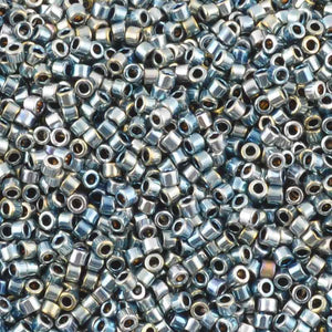 Seed Beads-11/0 Delica-545 Silver Blue Gold Iris
