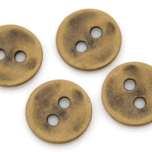 Button-12mm Metal-Antique Brass-Quantity 4