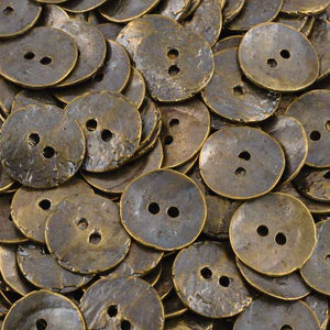 Button-16mm Cornflake Casting-Antique Bronze-Quantity 4