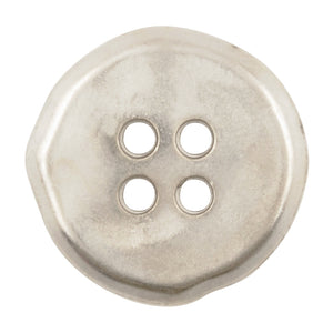 Button-19mm-Abstract Edge Pewter-Four Hole-Metal-Quantity 1