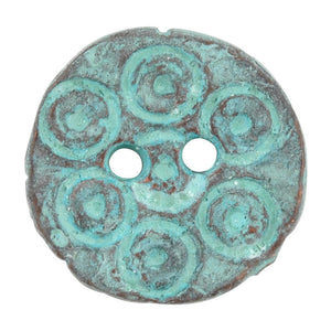 Button-20mm Circular-Casting-Green Patina