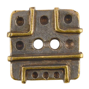 Buttons-21mm Square Casting-Antique Bronze