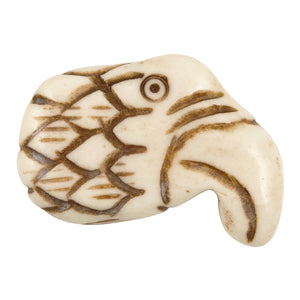Carved-23x30mm Eagle Head Bead-Off White-Quantity 1