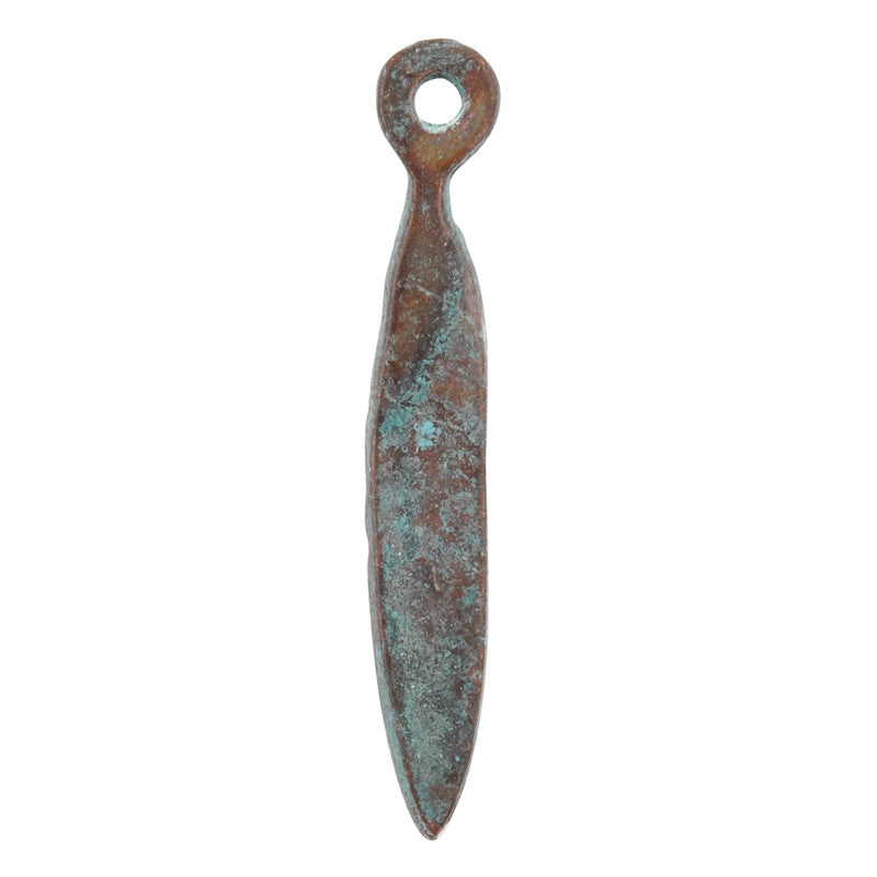 Casting-6x30mm Feather Charm-Green Patina
