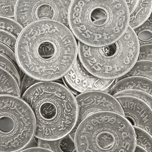 Casting Beads-25mm Coin with Opening-Antique Silver-Quantity 1