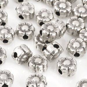 Casting Beads-6mm Flower Spacer-Antique Silver