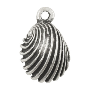 Casting Charm-18x20mm Swirled Cockle Shell-Silver-Quantity 1