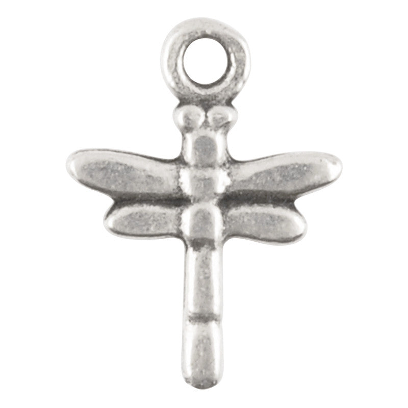 Casting Charm-17x12mm Tiny Dragonfly-Antique Silver