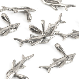 Casting Charms-13x24mm Shark-Antique Silver-Quantity 1