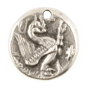Casting-22mm Coin Pendant-Antique Silver