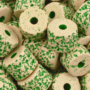 Ceramic Beads-10x13mm Coarse Round Tube-Stone White-Islamic Green-Quantity 2