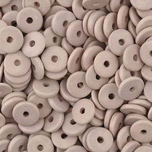 Ceramic Beads-13mm Round Disc-Dove Grey-Quantity 25