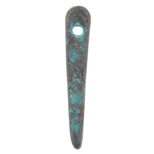 Ceramic Beads-31mm Dagger-Green Patina-Quantity 5