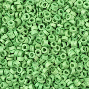 Ceramic Beads-3mm Tube-Lime Green-5 Grams