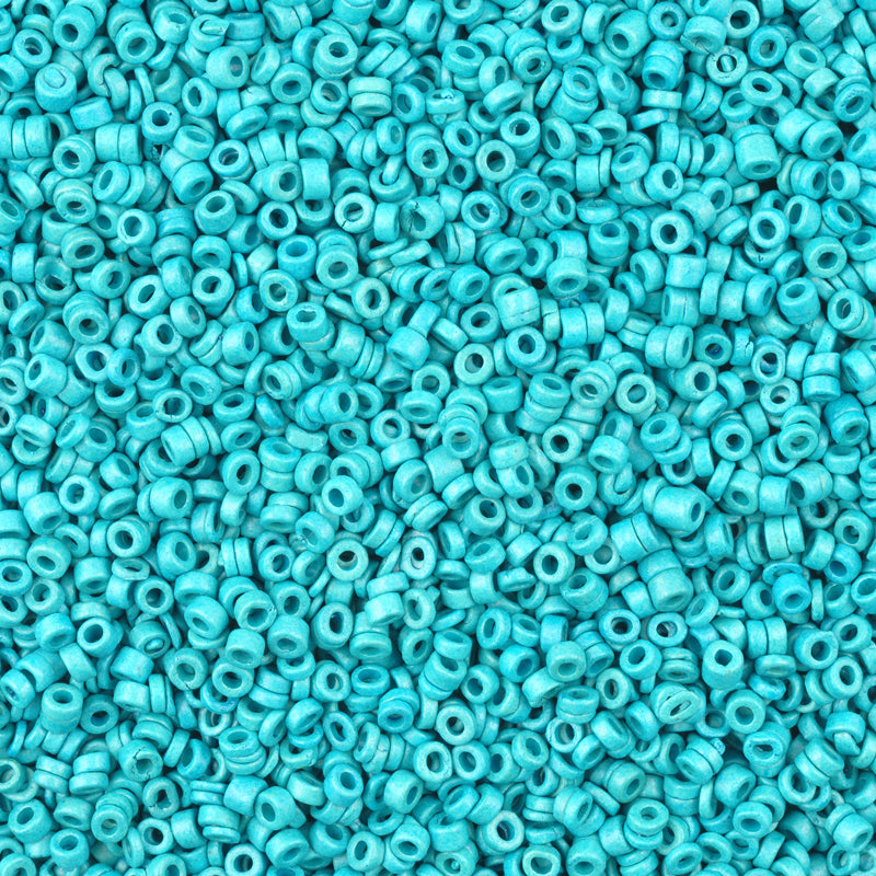 Ceramic Beads Wholesale-3mm Tube-Turquoise-50 Grams