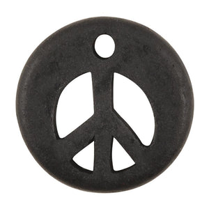 Ceramic Pendants Wholesale-20mm Peace-Black