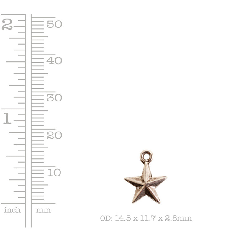 Nunn Design-Pewter-11x14mm Mini Star Charm-Antique Copper