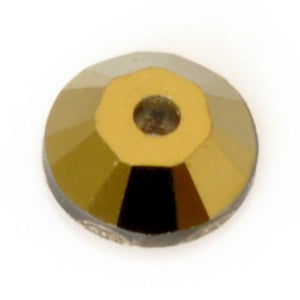 Crystal-4mm Swarovski Lochrosen-Crystal Dorado-Foiled-Quantity 24