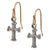 Finished Jewelry-Tiny Medieval Cross-Ear Wire Ball Earrings-Gold + Bronze-One Pair Tamara Scott Designs