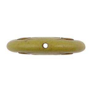 Gemstone Beads-25mm Flat Round Pumpkin Bead-Lime Green-Quantity 1
