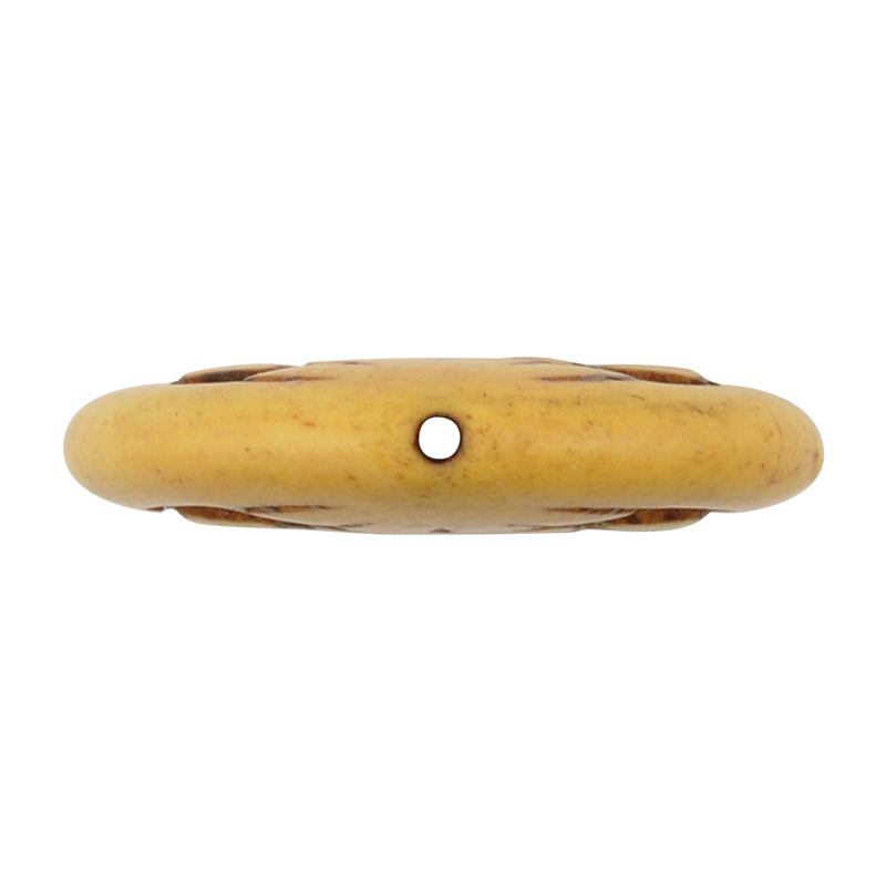 Gemstone Beads-25mm Flat Round Pumpkin Bead-Yellow-Quantity 1