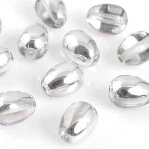 Czech Glass-11x8mm Drops-Crystal Labrador-Czech-Quantity 5