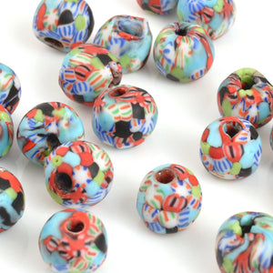 Glass Beads-14mm Fused Recycled-Ghana-Bolgatanga Mix-Quantity 1