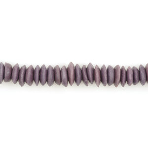 Glass Beads-14mm Pulverized Ashanti Saucer-Ghana-Purple-Quantity 5