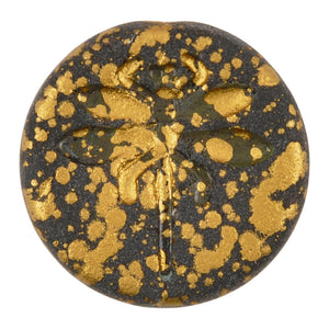 Glass Beads-23mm Dragonfly-Matte Gold Rain-Czech-Quantity 1