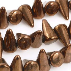 Glass Beads-5x8mm Mini Spike-Jet Bronze-Czech-Quantity 1