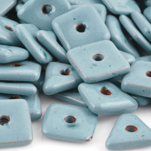 Ceramic Beads-14mm Abstract-Stone Blue