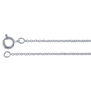 Jewelry Chain-1.2mm Brass Flat Cable Chain Silver with Spring Ring Clasp-18 Inches