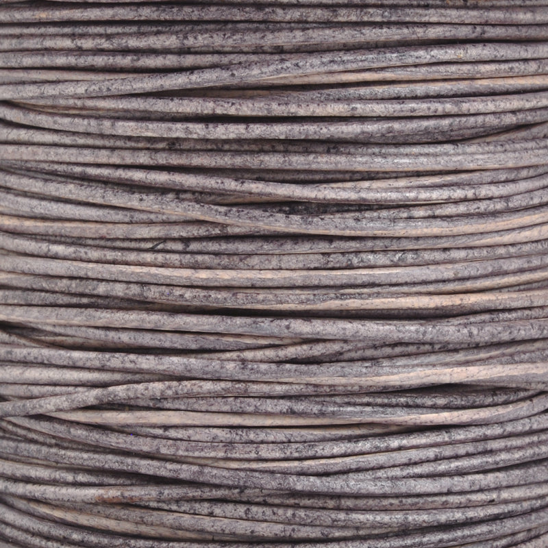 Leather Cord-1mm Round-Soft-Natural Grey-LT-50 Meter Spool