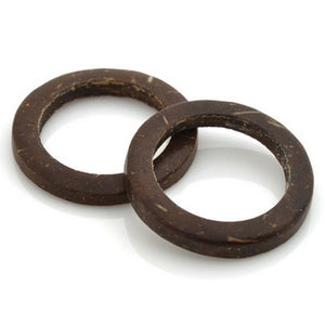 Natural-25x18mm Coconut Ring-No Beading Hole-Brown-Quantity 12