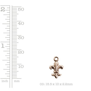 Nunn Design-Pewter-15.2x9.5mm Mini Feur Charm-Antique Gold