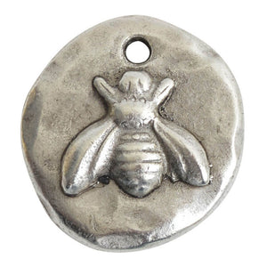 Nunn Design-Pewter-18mm Round Organic Bee-Small Charm