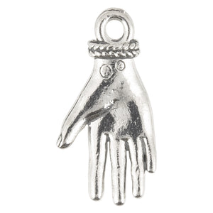 Pewter-21x10mm Hand-Antique Silver